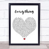 Mary J Blige Everything White Heart Song Lyric Music Poster Print