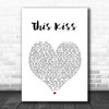 Faith Hill This Kiss White Heart Song Lyric Music Poster Print