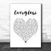 Coldplay Everglow White Heart Song Lyric Music Poster Print