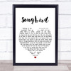 Oasis Songbird White Heart Song Lyric Music Poster Print