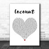 Harry Nilsson Coconut White Heart Song Lyric Music Poster Print