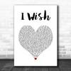 R Kelly I Wish White Heart Song Lyric Music Poster Print