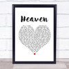 Kane Brown Heaven White Heart Song Lyric Music Poster Print