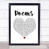 Paul Heaton Poems White Heart Song Lyric Music Poster Print