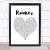 Lee Brice Rumor White Heart Song Lyric Music Poster Print