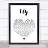 Céline dion Fly White Heart Song Lyric Music Poster Print