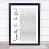 The Rolling Stones Sympathy For The Devil White Script Song Lyric Music Poster Print