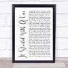 Hot Chocolate It Started With A Kiss White Script Song Lyric Music Poster Print