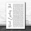 Jamie Lawson Wasn't Expecting That White Script Song Lyric Music Poster Print