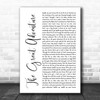 Steven Curtis Chapman The Great Adventure White Script Song Lyric Music Poster Print