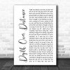 Ben Howard Depth Over Distance White Script Song Lyric Music Poster Print