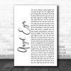The Jeff Healey Band Angel Eyes White Script Song Lyric Music Poster Print