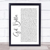 Frank Turner Get Better White Script Song Lyric Music Poster Print