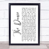 Garth Brooks The Dance White Script Song Lyric Music Poster Print