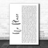 Backstreet Boys No Place White Script Song Lyric Music Poster Print