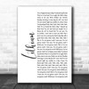 Nirvana Lithium White Script Song Lyric Music Poster Print