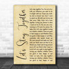 Al Green Let's Stay Together Rustic Script Song Lyric Music Poster Print