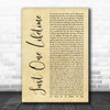 Sting & Shaggy Just One Lifetime Rustic Script Song Lyric Music Poster Print