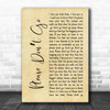 KC And The Sunshine Band Please Don't Go Rustic Script Song Lyric Music Poster Print