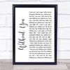 Thunder Love Walked In Rustic Script Song Lyric Music Poster Print