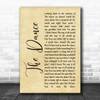 Garth Brooks The Dance Rustic Script Song Lyric Music Poster Print