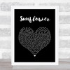 Post Malone & Swae Lee Sunflower Black Heart Song Lyric Print