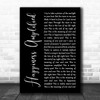 Above & Beyond Happiness Amplified Black Script Song Lyric Print