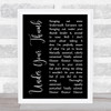 The Vaccines Under Your Thumb Black Script Song Lyric Print