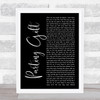 Our Hollow, Our Home Parting Gift Black Script Song Lyric Print