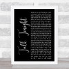 Oasis Talk Tonight Black Script Song Lyric Print