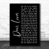 Foo Fighters Dear Lover Black Script Song Lyric Print