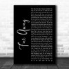 Nickelback Far Away Black Script Song Lyric Print