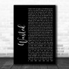 Kasabian Wasted Black Script Song Lyric Print