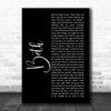 Richard Harris Beth Black Script Song Lyric Print