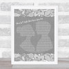 The Smiths There Is A Light That Never Goes Out Grey Burlap & Lace Song Print