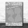 Berlin Take My Breath Away Burlap & Lace Grey Song Lyric Quote Print