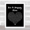 Thomas Rhett Die A Happy Man Black Heart Song Lyric Music Wall Art Print