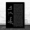 Halestorm Here's To Us Black Script Song Lyric Music Wall Art Print