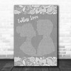 Lionel Richie & Diana Ross Endless Love Burlap & Lace Grey Song Lyric Print