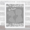 Hoobastank The Reason Burlap & Lace Grey Song Lyric Quote Print