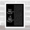 Cher After All Black Script Song Lyric Music Wall Art Print