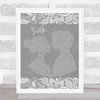 George Michael Faith Burlap & Lace Grey Song Lyric Quote Print
