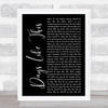 Van Morrison Days Like This Black Script Song Lyric Music Wall Art Print