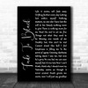 Metallica Fade To Black Black Script Song Lyric Music Wall Art Print