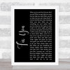 Coldplay Fix You Black Script Song Lyric Music Wall Art Print