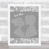 Madonna True Blue Burlap & Lace Grey Song Lyric Print