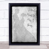 Aerosmith I Don't Want To Miss A Thing Grey Song Lyric Man Lady Dancing Print