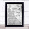 Stardust Music Sounds Better with You Man Lady Dancing Grey Song Lyric Print