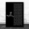 Goo Goo Dolls Iris Black Script Song Lyric Music Wall Art Print