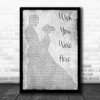 Pink Floyd Wish You Were Here Grey Song Lyric Man Lady Dancing Quote Print